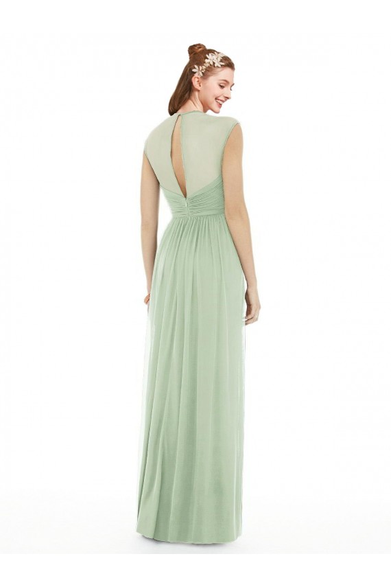 A-Line Sweetheart Soft Chiffon Long Sage Formal Dress / Bridesmaid Dress Barrie