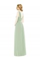 A-Line Spaghetti Straps Soft Chiffon Long Sage Bridesmaid Dress Barrie