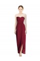 Sheath Sweetheart Soft Chiffon Long Burgundy Bridesmaid Dress Barrie