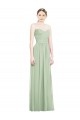 A-Line Strapless Soft Chiffon Long Sage Bridesmaid Dress Barrie