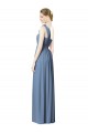 A-Line One Shoulder Soft Chiffon Long Dusty Blue Bridesmaid Dress Barrie