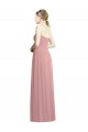 A-Line Strapless Chiffon Long Dusty Pink Bridesmaid Dress / Evening Dress Barrie
