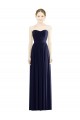 A-Line Strapless Soft Chiffon Long Dark Navy Formal Evening Gown / Bridesmaid Dress Barrie