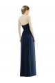 A-Line Strapless Soft Chiffon Long Dark Navy Formal Evening Gown / Bridesmaid Dress Barrie