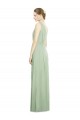 A-Line V-Neck Soft Chiffon Long Sage Bridesmaid Dress Barrie