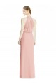 Mermaid Halter Neck Soft Chiffon Long Bliss Pink Bridesmaid Dress Barrie