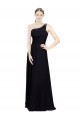 A-Line Sweetheart Chiffon Long Black Bridesmaid Dresses Barrie