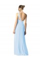 A-Line One Shoulder Soft Chiffon Long Light Sky Blue Bridesmaid Dress Barrie