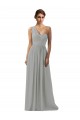 A-Line One Shoulder Soft Chiffon Long Silver Bridesmaid Dress Barrie
