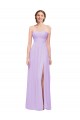 A-Line Strapless Soft Chiffon Long Lilac Evening Dress / Bridesmaid Dress Barrie