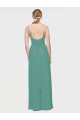 A-Line V-Neck Chiffon Long Icelandic Silver Bridesmaid Dress / Evening Dress Barrie