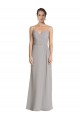 Sheath Sweetheart Soft Chiffon Long Silver Bridesmaid Dress Barrie