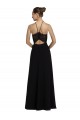 A-Line Halter Neck Soft Chiffon & Lace Long Black Bridesmaid Dress Barrie