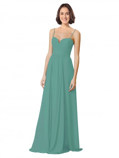 A-Line Sweetheart Soft Chiffon Long Icelandic Silver Bridesmaid Dress Barrie