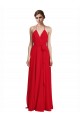 A-Line V-Neck Chiffon Long Red Bridesmaid Dress Barrie