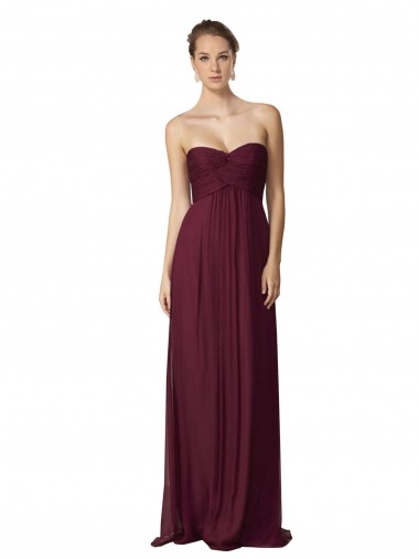A-Line Sweetheart Soft Chiffon Long Grape Bridesmaid Dress / Formal Dress Barrie