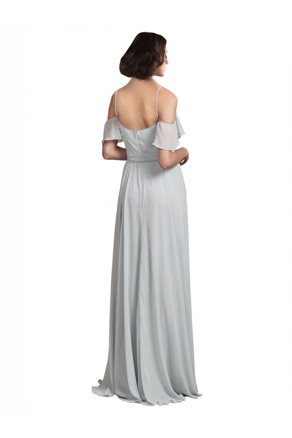 A-Line Spaghetti Straps Soft Chiffon Long Frost Formal Dress / Bridesmaid Dress Barrie