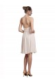 A-Line V-Neck Soft Chiffon Knee Length Cream Pink Bridesmaid Dress Barrie