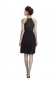 A-Line High Neck Soft Chiffon Knee Length Grape Bridesmaid Dress Barrie