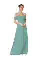 A-Line Spaghetti Straps Soft Chiffon Long Seaside Bridesmaid Dress Barrie