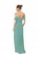 A-Line Spaghetti Straps Soft Chiffon Long Seaside Bridesmaid Dress Barrie