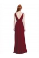 A-Line V-Neck Chiffon Long Burgundy Bridesmaid Dress / Evening Gowns Barrie