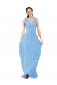 A-Line V-Neck Soft Chiffon Long Periwinkle Bridesmaid Dress Barrie