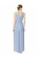 A-Line V-Neck Soft Chiffon Long Periwinkle Bridesmaid Dress Barrie