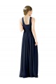 Princess V-Neck Chiffon Long Dark Navy Bridesmaid Gowns Barrie