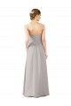 A-Line Strapless Soft Chiffon Long Oyster Silver Bridesmaid Dress Barrie