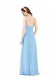 Sheath V-Neck Soft Chiffon Long Periwinkle Bridesmaid Dress Barrie