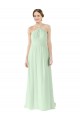 A-Line Halter Neck Soft Chiffon Long Sage Bridesmaid Dress Barrie