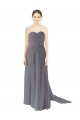 A-Line Sweetheart Chiffon Long Slate Grey Bridesmaid Dress / Evening Dress Barrie