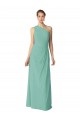 A-Line One Shoulder Soft Chiffon Long Jade Bridesmaid Dress Barrie