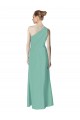 A-Line One Shoulder Soft Chiffon Long Jade Bridesmaid Dress Barrie