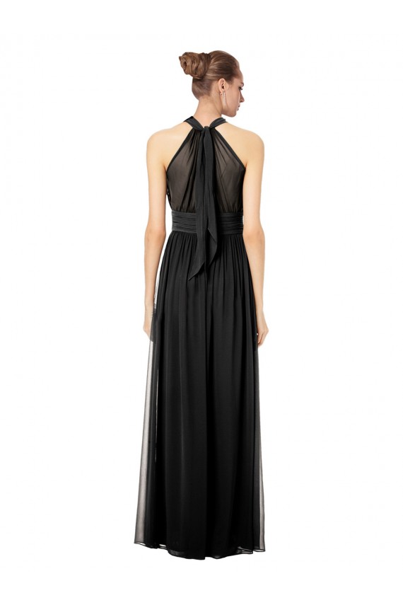 A-Line Halter Neck Soft Chiffon Long Hunter Bridesmaid Dress Barrie