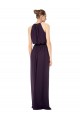 A-Line Halter Neck Soft Chiffon Long Pink Bridesmaid Dress Barrie