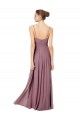 A-Line V-Neck Soft Chiffon Long Pink Bridesmaid Gowns Barrie
