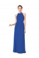 A-Line Halter Neck Chiffon Long Royal Blue Bridesmaid Dress / Evening Dress Barrie