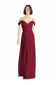 A-Line V-Neck Soft Chiffon Long Burgundy Bridesmaid Dresses Barrie