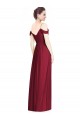 A-Line V-Neck Soft Chiffon Long Burgundy Bridesmaid Dresses Barrie