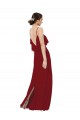 Sheath Scoop Neck Soft Chiffon Long Burgundy Bridesmaid Dress Barrie