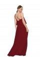 A-Line Spaghetti Straps Soft Chiffon Long Burgundy Bridesmaid Dress Barrie