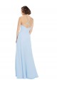 A-Line Halter Neck Soft Chiffon Long Light Sky Blue Bridesmaid Dress Barrie