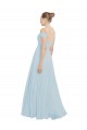 A-Line Off the Shoulder Soft Chiffon Long Sea Glass Evening Dress / Bridesmaid Dress Barrie