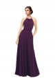 A-Line Halter Neck Chiffon Long Grape Bridesmaid Dress / Evening Dress Barrie