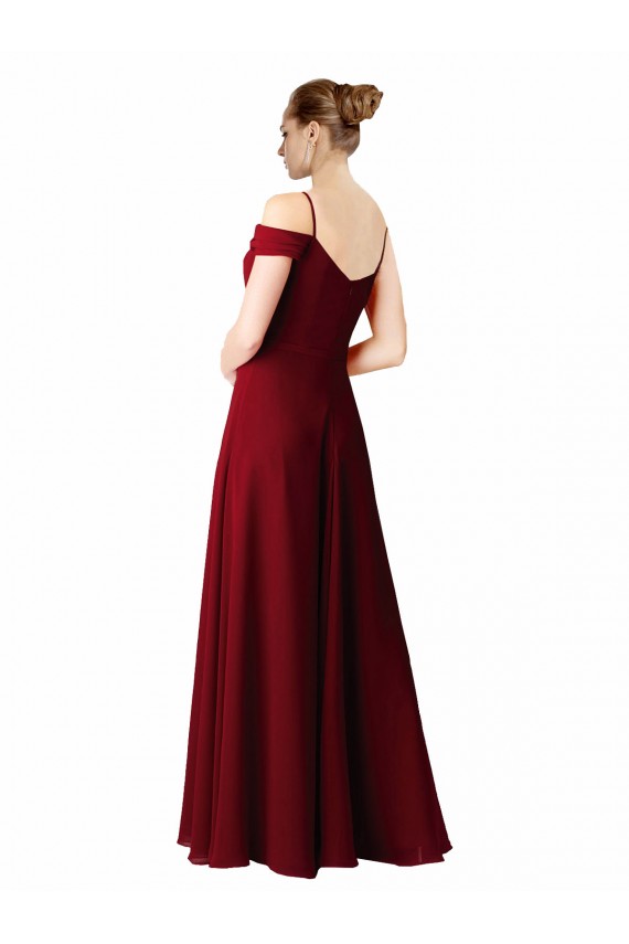 A-Line Sweetheart Chiffon Long Burgundy Bridesmaid Dress / Evening Dress Barrie