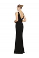 Sheath V-Neck Soft Chiffon Long Black Bridesmaid Dress Barrie