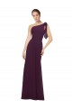 A-Line One Shoulder Soft Chiffon Long Grape Bridesmaid Dress Barrie