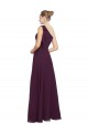 A-Line One Shoulder Soft Chiffon Long Grape Bridesmaid Dress Barrie